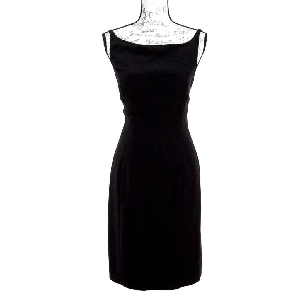 1720-Jeunesse Spaghetti Strap Black A-line Dress